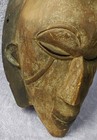 Vintage Wooden Hand Carved African Tribal Horned Mask 20  Tall 
