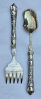 Antique 1912 Pair Sterling Silver Handled Servers Birmingham Art Nouveau 1912