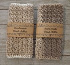 Handmade Crochet Washcloths Wash Cloth Spa Bath Reusable Blush Pink Brown  6 Set