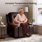 Power Lift Recliner Sofa For Elderly  Massage   Heat  Pu Leather  Cup Holders