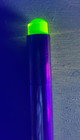 Vintage 1930 s Aluminum Cigar  Tube With Unusual Vaseline Glass Accent