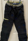 Mini Boden Cargo Pants 9y Gray blue Star Print Cotton Lined Pockets Drawstring
