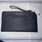 Nwt Michael Kors Navy Lg Clutch Zip Wristlet  Credit Card   Inner Pockets 