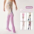 Women 140d Floral Print Velvet Pantyhose Harajuku Lolita Sotckings Opaque Tights