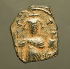 Is56-85  Early Islamic  Time Of Rashudin  Arab-byzantine Ae Fals   C 647-660 sad