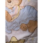 Vintage Teddy Beddy Bear Baby Blanket Quilt Mint Green Star Moon Pastel 45x32