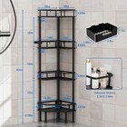 4 Tier Stainless Steel Tall Corner Shower Organizer  No Drilling Shelves
