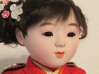 Japanese Ichimatsu Doll 19  Embroidered Cherry Blossom Red Kimono