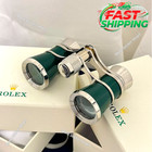 Rolex Green Silver Trim Opera Binoculars Engraved Vip Gift Rare