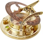 Antique Brass   Copper  Sundial Compass  Beautiful Sundial  Clock Sundial In Box