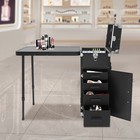 Rolling Makeup Train Case With Foldable Table  Mirror   4 Drawers
