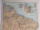 1913 Northeast South America Original Antique Map By G w  Bacon 108 Years Old
