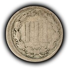 1865 3c Nickel Three Cent Piece - Rare Mint Error Struck Off Center - Sku-z6871