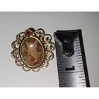 Vintage Guardian Angel With Child Oval Cameo Brooch Pin Religious Gold Tone
