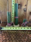 Antique Textile Wooden Spindle Candlesticks