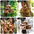 Bird Houses For Outside  Wooden 6 Hole Bird House Room For Multiple Birds  Outdo