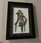 Rare Antique Moroccan Hand Painted Wooden Goddess Art Structure Painting W frame