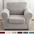 Waterproof Leaf Pattern Jacquard Stretch Armchair Cover With Cushion Cover
