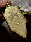 Antique Vintage Art Deco Gold Tone Floral Coin Purse Chatelain Huge Rare Estate