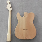 Diy Electric Tele Guitar Kit Deluxe Hh Pickup 2pc Mahogany Body 1pc Cr Part