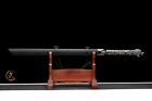 44   Straight Black Sword Functional 1095 Carbon Steel Dragon Chinese Tang Dao      