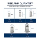 150pcs Rivet Nuts Assortment M3-m8 304 Stainless Steel Rivnut Flat Head Nut