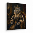 Custom Royal Pet Portrait Canvas Renaissance Queen Cat Painting Personalized Pet