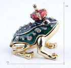 Small Frog Prince Trinket Boxes Hinged Frog Figurine Jewelry Boxes Gift For Girl