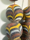 Antique 19thc Venetian Glass Feather Trade Beads Full Strand Of 32 Murano Africa