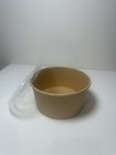 Paper Food Container Bowl Disposable With Plastic Lid Leakproof 34oz - 50pc