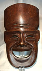 Vtg Hand Carved Dark Wood Comedy   Tragedy Theater Mask