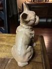 7 25 x6 x3 5  Antique French Bulldog Door Stop Cast Iron Painted Brown