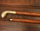 Vintage Handle Designer Brass Walking Solid Cane Wooden Stick Antique Style New