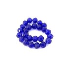 25 Cobalt Blue Glass Faceted Round Beads Fire Polished Transparent 7mm