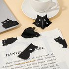 Black Cat 6 Pcs Magnetic Bookmark Clips Set - Cute Cat Book Markers