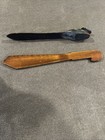 2 Vintage Wooden  Letter Openers Hand Painted Duck Decoy Native American 8  Long