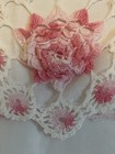 Vintage King Size Pillow Cases Crocheted Inserts With Trim White Pink