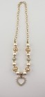 Gold Plated Heart Jewelry Set Cream Imitation Pearl   Crystal