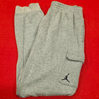 Jordan Boys Gray Cotton Fleece Jogger Pants Elastic Waist Pockets Xl