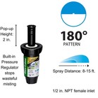 Qty 18 Rain Bird 1802hdsprs 15  Dual 2  Spray Head Pop-up Sprinkler Half Pattern