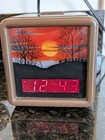 Vintage Spartus Lighted Sunrise Sunset Digital Portable Alarm Clock Cube - Works
