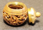 Shadowbox Miniature-tiny Carved Sandalwood Aroma Jar Pendant charm-round