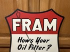Fram Oil Filter Sign Double Sided Gas Oil Garage Vintage Style Wall Decor