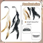 Vintage Handmade Feather Hair Clips And Extensions - 13 Inch Brown black
