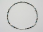 Navajo Hand-strung Sterling Silver Bead Turquoise Necklace 18   
