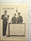 Bell Telephone System Long Distance Service Quiz Show Vintage Print Ad 1954