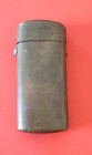 Vintage Antique Metal Pocket Match Stick Safe Holder Case Engraved Crown Brass