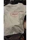 Bonpoint Girls White Logo Tee Pink Bonpoint Paris Print Short Sleeve Size 12