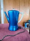 West Bend Red   Blue Colored Glo Flavo-matic Metal Percolator Coffee Pot W cord