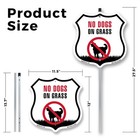 No Dogs On Grass Shield Shaped Sign With Stake Crafted In The Usa